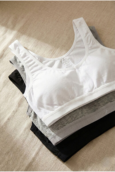 underwear bodyway 3 Adet Uygun Paket Kalın Askılı Crop Büstiyer - Yarım Atlet...