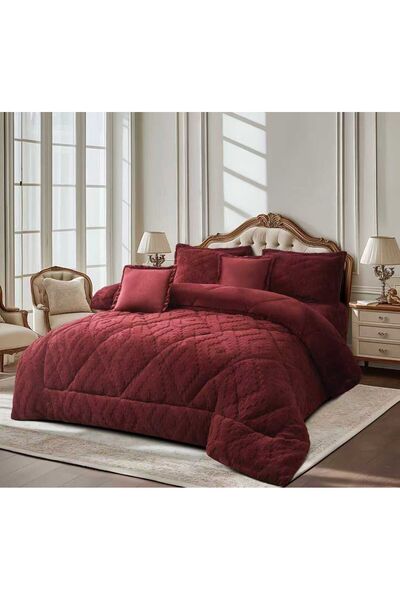 Moon مفرش نفرين شتوي فرو دافئ وتصميم أنيق مكون من 6 قطع مقاس اللحاف 220*240سم