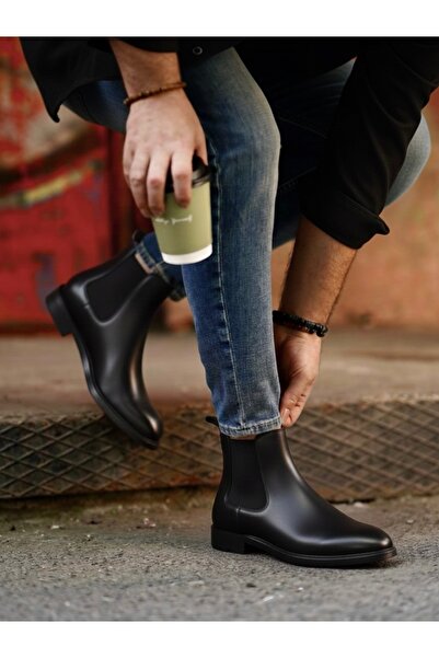 BENGAL Black Gustavo 100% Genuine Leather Guaranteed Men's Chelsea Boots