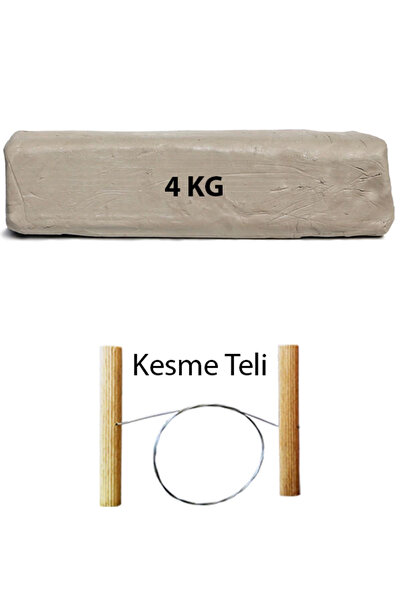 ACUTO Beyaz Seramik Hamuru 4 kg Seramik Çamuru Çamur Kesme Teli Seramik Kili ...
