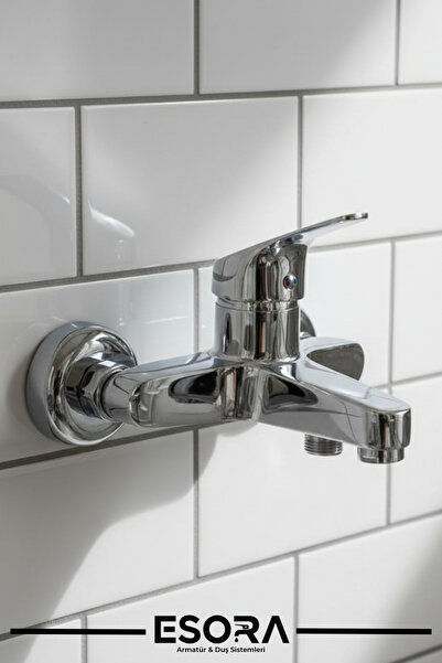 Modern Mix Krom Kaplama Banyo Duş Bataryası Musluğu Çeşmesi