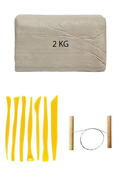 ACUTO Beyaz Seramik Hamuru 2 kg Plastik Ebeşuar Seti Kil Seti Seramik Çamuru ...