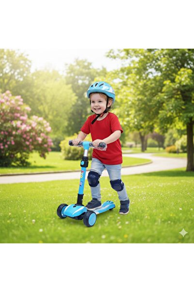 Scooter سكوتر أطفال ثلاثي العجلات بارتفاع قابل للتعديل وتصميم مريح ومستقر- لو...