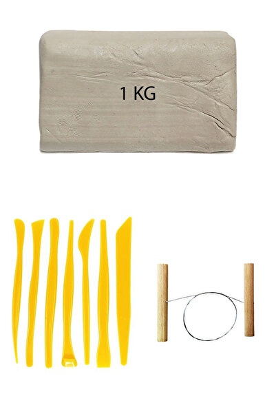 ACUTO Beyaz Seramik Hamuru 1 kg Plastik Ebeşuar Seti Kil Seti Seramik Çamuru ...