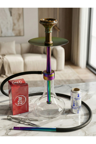 CEYA Çantalı Gold Büyük Boy Nargile Takımı (%100 Çelik )(Tamamen Takım)