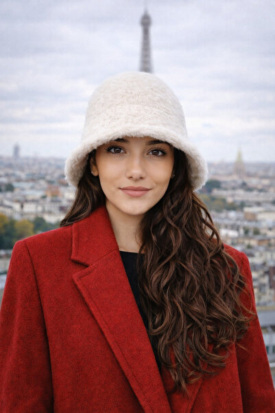 laviyonsa Pălărie cu barbă de lux model găleată din cașmir