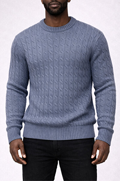 ROY501 Men's Crew Neck Sweater Winter Thick Knitwear Sweater Crew Neck Sweate...