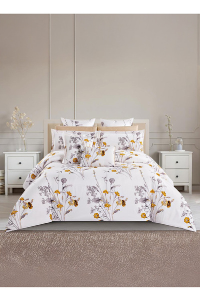 Melen Summer Double Bedding Set - 10 Pieces - Fits 200x200 Bed - Brisa - Crea...