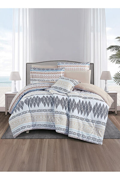 Melen 7-piece double summer bed sheet set – fits a 200x200 bed – Orca – White...