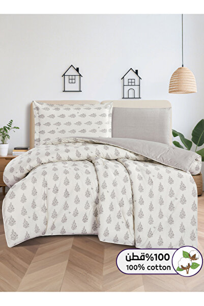 Melen طقم مفرش سرير صيفي مفرد ونص قطن 100% - 4 قطع – يناسب سرير بمقاس 200x120...