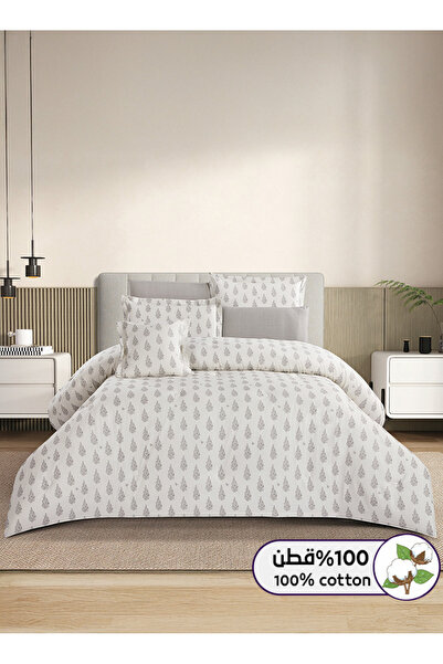 Melen طقم مفرش سرير صيفي مزدوج قطن 100% - 8 قطع – يناسب سرير بمقاس 200x200 - ...