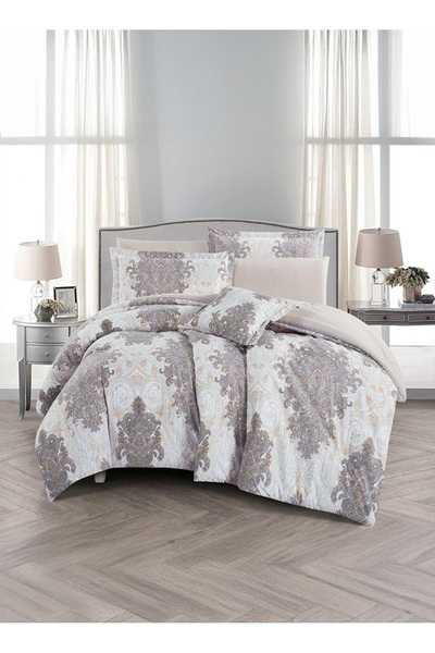 Melen Queen Summer Bedding Set, Reversible - 7 Pieces - Fits a 200x160 cm Bed...