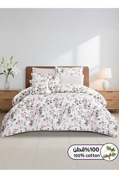 Melen 100% Cotton Summer Double Bedding Set - 8 Pieces - Fits a 200x200 cm Be...