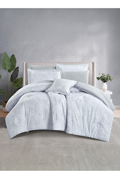 Melen 7-piece double summer bed sheet set – fits a 200x200 bed – Orca – Grey