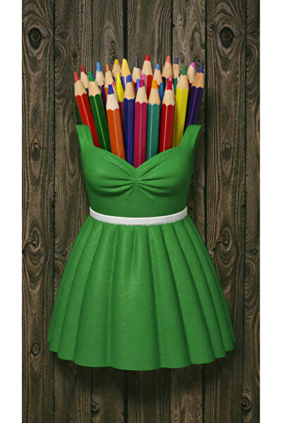 krh 3d print Colorful Crayons Pen Holder with Dress Design |   Desktop Decora...