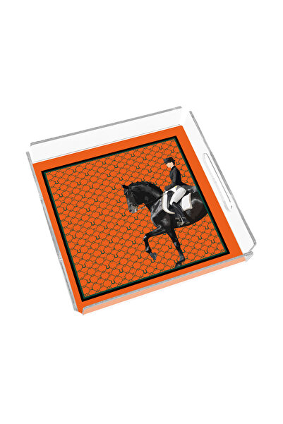 Sivella Equestrian Orange 35X35 Plexiglass Tray