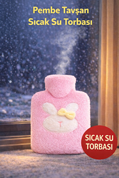 TOYFEST Pembe Peluş Sıcak Su Torbası – Regl Ağrısı & Kış İçin El Isıtıcı