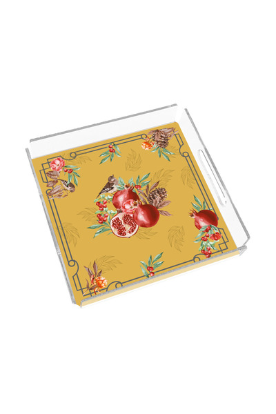 Sivella Pomegranate Yellow 35X35 Plexi Tray