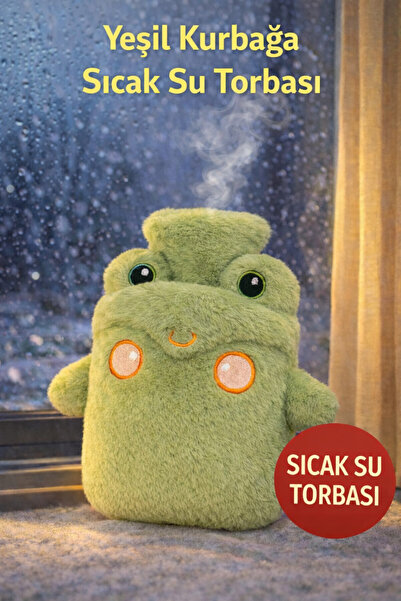TOYFEST Kurbağa Peluş Sıcak Su Torbası – Yumuşak Isıtıcı Torba | Regl & Rahat...