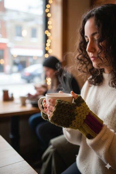 BB BİBUTİKSHOP Hand Knitted Fingerless Gloves |   Winter Warmth Stylish Design |   Daily Use