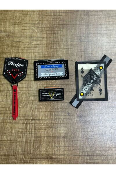 Gönülden Tasarım 8X6 CM PACHET DE 4 ACCESORII PENTRU CUSUT ÎMbrăcăminte APPLICAT