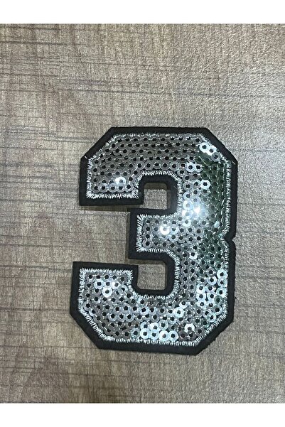 Gönülden Tasarım 6x5 cm peglanjiv šljokičasti znak broj 3