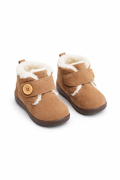 Superbaby Pantofi maro deschis imblaniti pentru copii Watercress, cu arici