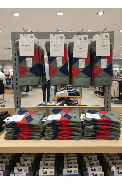 Katia&Bony Men's Plaid Patterned Socks