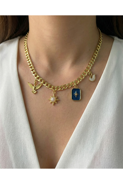 Gleemy accesories Altın kaplama kuzey yıldız,kuğu,güneş,anka kuşu ile tasarla...