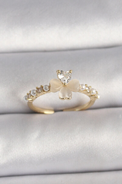 shopwave النحاس الفضة اللون الزركون حجر أبيض المينا البرسيم نموذج اللؤلؤ التف...