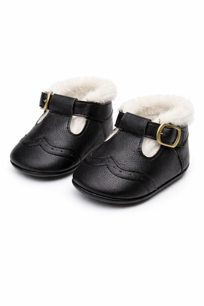 Superbaby Pantofiori negri imblaniti pentru fetite Lilly, cu arici, pentru pr...