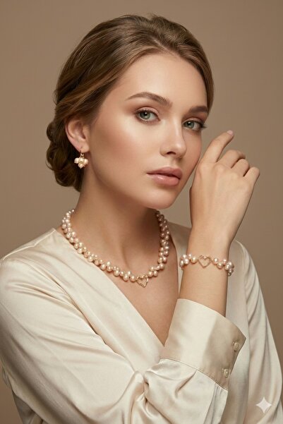 Zokak Sertifikalı Doğal Taş Gerçek Inci Set, Gerçek Inci kolye, inci küpe inc...