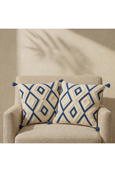 Shopyteks Ethnic Patterned Geometric Embroidered Decorative Throw Pillow Cove...