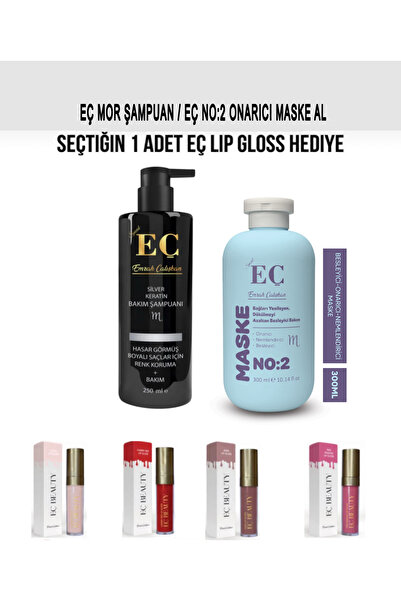 emrah çalışkan EÇ MOR ŞAMPUAN VE EÇ NO:2 ONARICI MASKE ( DUDAK PARLATICI LIP ...