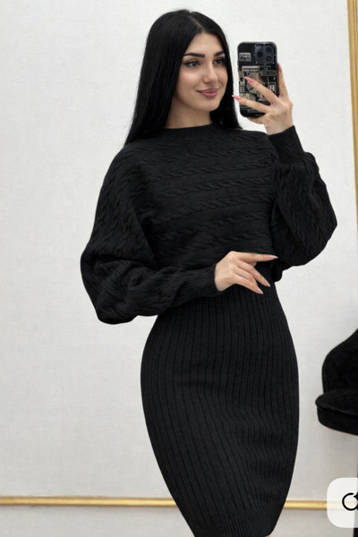 BOZKAYA ÖRME Комплект от горна и долна плитка за коса прилеп