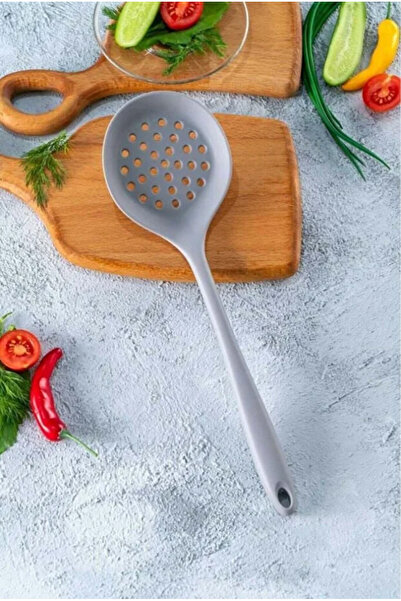 Hilamingo Home مصفاة سيليكون ذات طرف فائق الصلابة مقاس 32 سم - رمادي