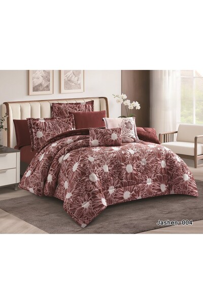 NAJMA طقم مفرش نفرين 6 قطع شتوي حشوة مليان من المخمل الناعم وجهين دفئ لك وفخا...