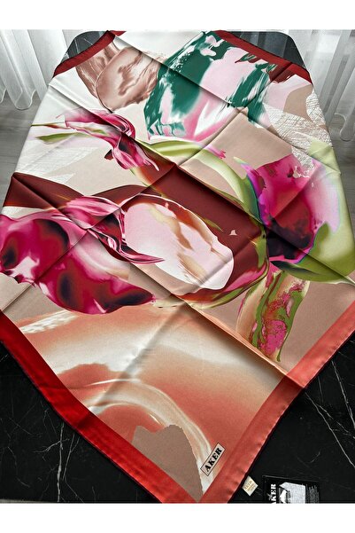 Aker Tivil İpek Eşarp 6299713-941-48414 Ekru Karışık Desen