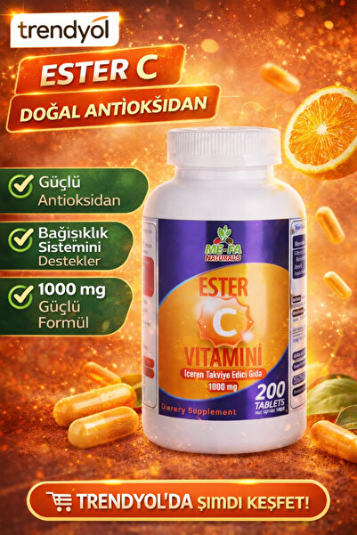 Mefa Naturals ESTER C VİTAMİNİ KUŞBURNU ZENCEFİL 1000 MG 200 TABLET