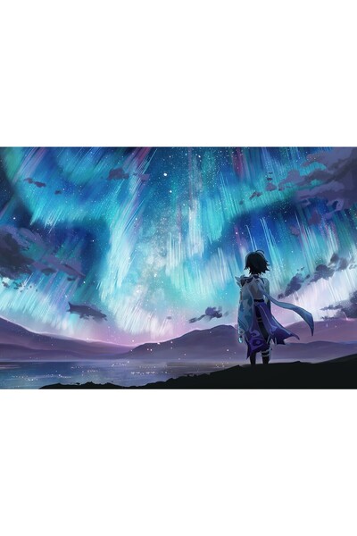 Zumzeria Pictură pe pânză Xiao Genshin Impact, 80x50cm, tableou1464,