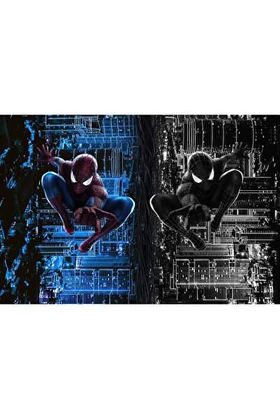 Zumzeria Tablou pânză Uimitorul Spiderman vs. Spiderman Negru, 80x50cm, tablo...