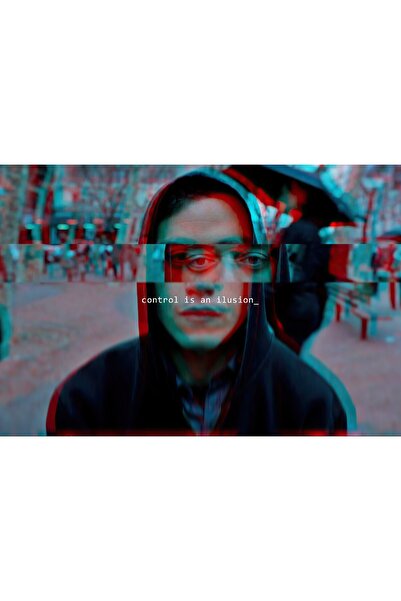 Zumzeria Tablou Canvas Mr Robot Control Is An Illusion, 80x50cm,