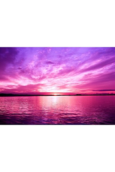 Zumzeria Pictură pe pânză Răsărit de soare roz aprins, 80x50cm, canvaspaintin...