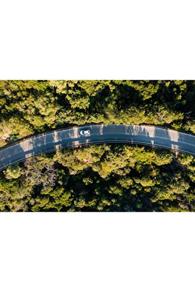 Zumzeria Tablou Canvas Vedere aeriană a unui drum în munți, 80x50cm, tablouca...