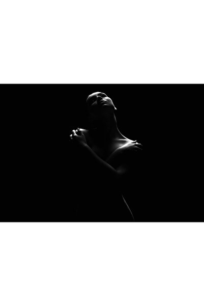 Zumzeria Tablou Canvas Nude Silhouette Under Light In The Dark, 80x50cm, tabl...