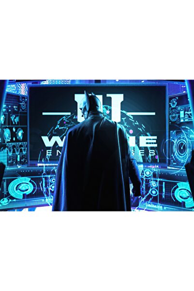 Zumzeria Pictură pe pânză Cyberpunk City Scifi Batman, 80x50cm, tableau587,