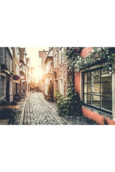 Zumzeria Tablou Canvas Apus de soare frumos Aleea orașului vechi, 80x50cm, ta...