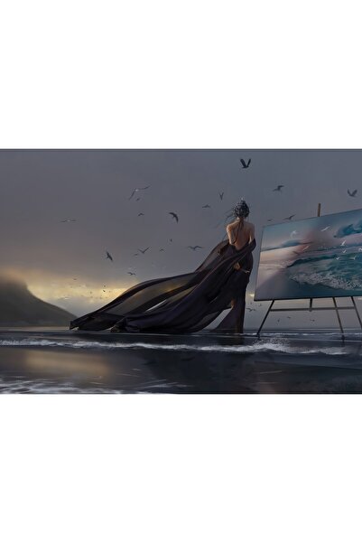 OEM Posterul Regina Fengling pictând natura, 61x90cm, poster1102, Zumzeria