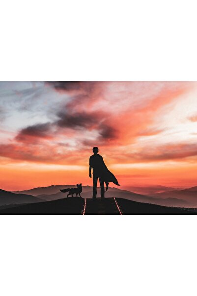 Zumzeria Tablou Canvas The Little Prince Silhouette, 80x50cm, tablou774,
