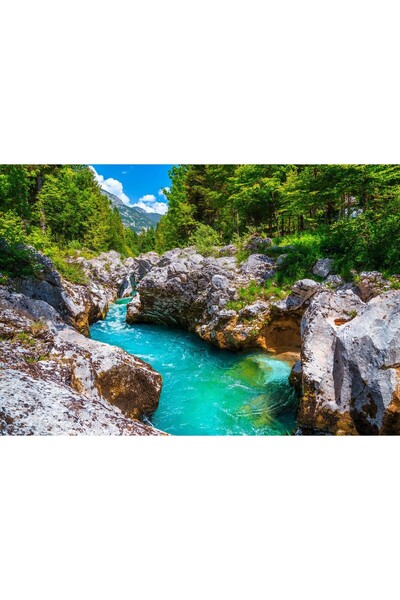 Zumzeria Tablou Canvas Valea Soca cu Apă Turcoaz, 80x50cm, tabloucanvas1140,